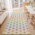 thumbnail image 3 of Hallway Runner Rug 2'x6', Colorful Polka Dot Kitchen Runner Rugs Non-Slip Carpet Mats, Cartoon Watercolor Geometric Beige Bedside Rugs Runners Washable Floor Carpet for Bathroom Laundry Room, 3 of 8