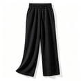 thumbnail image 4 of Rhuody Toddler Girl Pants Empire Waist Jogger Trousers Solid Color Straight Leg Sweatpants Elegant Daily Wear 4-5 Years Black, 4 of 4