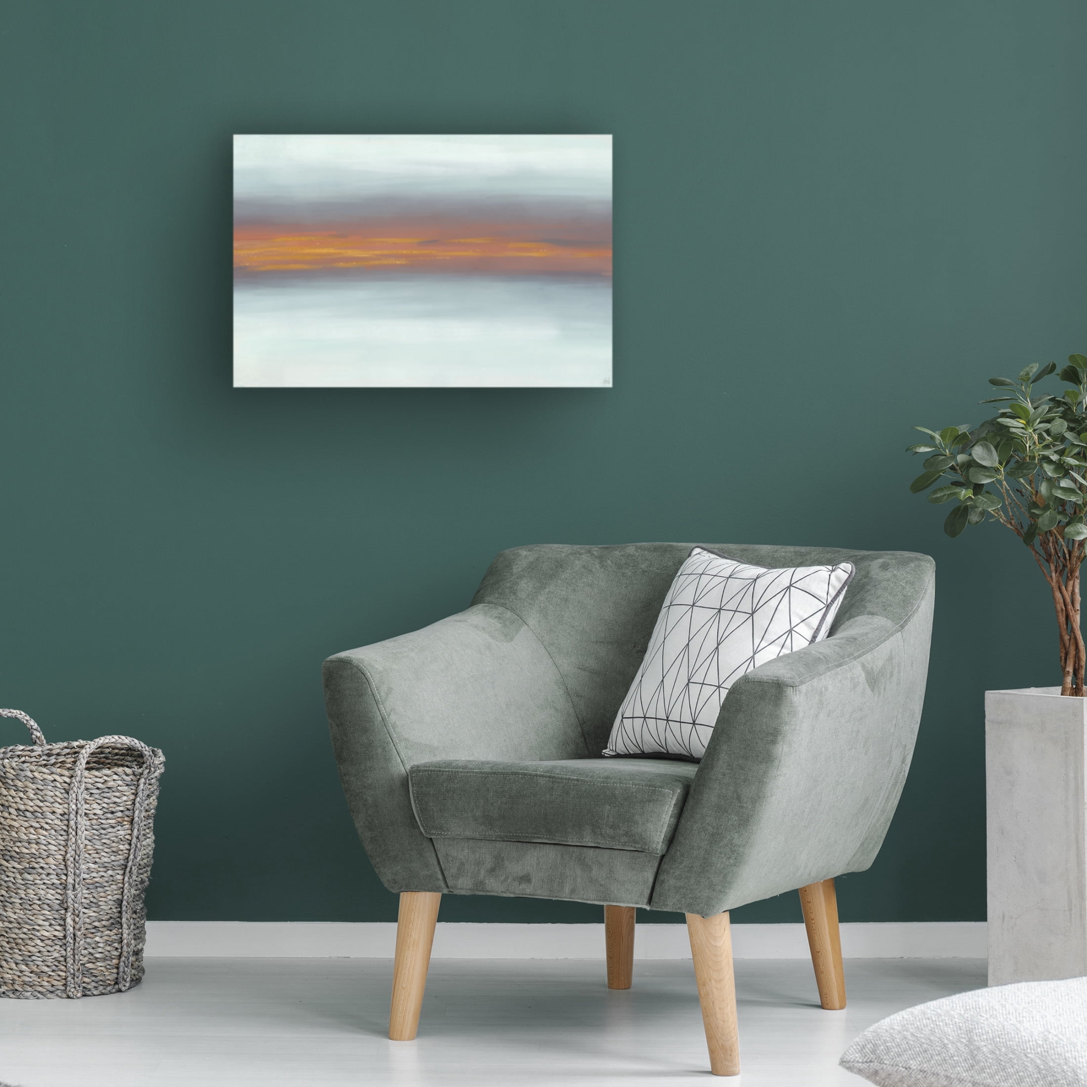 Canvas Wall Art - Line and Brush 'Bronze Distance' Wall Art for Living Room, Bedroom, or Office Décor by Trademark Fine Art - 24 x 16 Inches