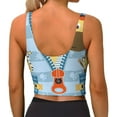 thumbnail image 4 of Picia Giraffe Come Out From Zipper Sports Bra for Women,Padded Strappy Sports Bras Medium Support Yoga Bra with Removable Cups,Running Yoga Bra-XX-Large, 4 of 9