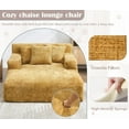 thumbnail image 3 of Chaise Lounge Chair Indoor, Oversized Boneless Sleeper Sofa Bed with 3 Pillows and Storage Pockets,Comfy Chenille Cloud Couch,Modern Deep Seat Reading Chair for Living Room, 3 of 7