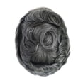 thumbnail image 2 of 8x10in Skin Base 0.10-0.12mm Scallop Front V-Loop All Over 100% Human Hair System Mens Toupee Hair Replacement Trimmable, 2 of 6