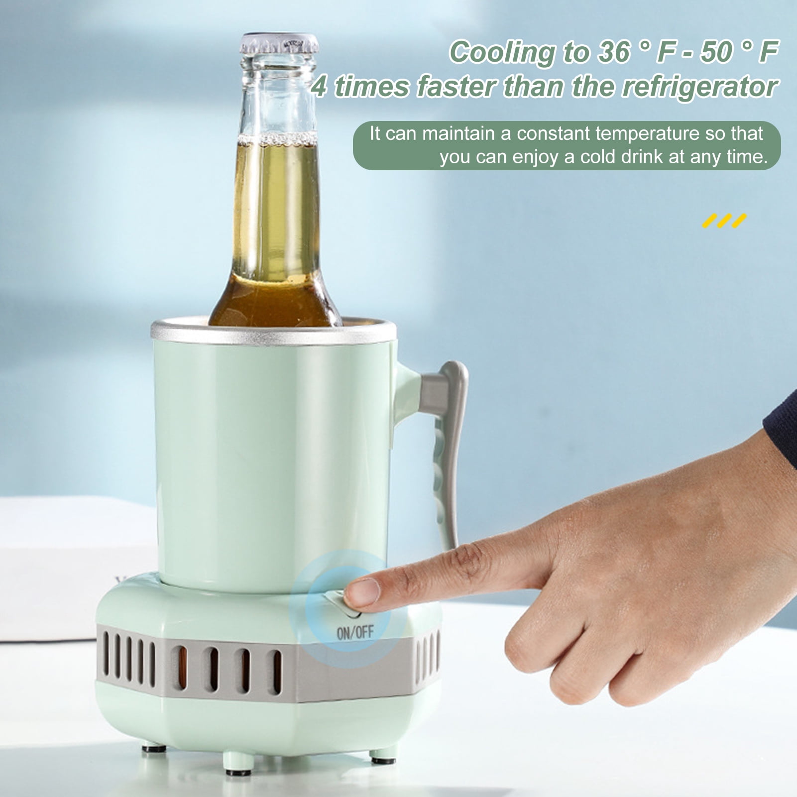 Sunjoy Tech Quick Cooling Cup Easy One-Touch Operation Portable Mini Electric Drink Instant Cooler with Sunken Style for Beer Juice Coffee