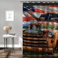 thumbnail image 2 of Orinice American Flag Bathroom Decor Set Colorful Luxurious Graphic Print Polyester Fabric Fashion Shower Curtain Set with Hooks Home Bathtubs Decoration 69x72, 2 of 7