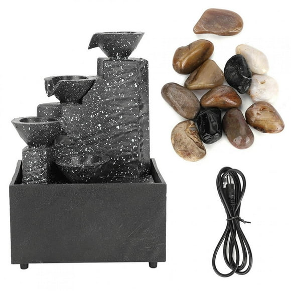Desktop USB Water Fountain Ornament Crafts for Indoor Home Office Table Decoration