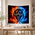 thumbnail image 5 of Racing Steering Wheel Against a Glowing Gauge, Dramatic Digital Art for Driving Enthusiasts, Automotive Decor, Birthday Gift, Tapestry Wall Hanging for Garage and Gaming Room, 5 of 7