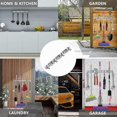 thumbnail image 3 of Wall Mounted Stainless Steel Mop Mop Holder Broom Holder with 4 Clips and 5 Hooks Wall Mounted Storage Rack Organizer-Grey, 3 of 5