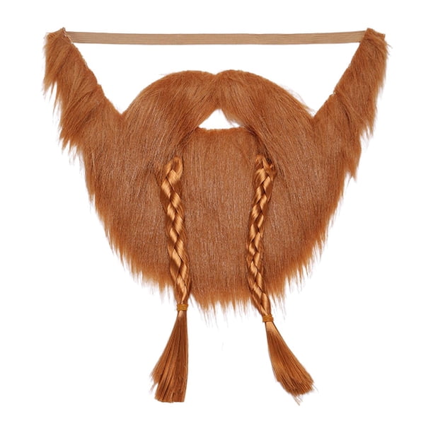 Disfraz de barba falsa, novedad, barba vikinga para Halloween, festividades, hombres, mujeres y vacaciones. dos trenzas