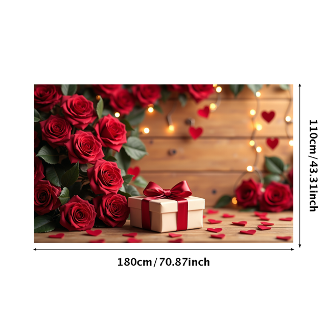 Valentine's Day Heart Love Backdrop Banner Romantic Flower Design Wedding Photo Props Party Decorations Background Event Display