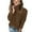 Brown, variant on UJNDER Winter Long Sleeve Turtleneck Sweater Blouse for Women Fashion Warm Wear Black XXXL