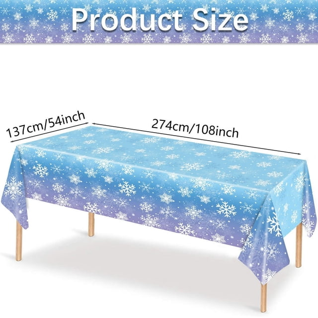 HLONK Disposable Tablecloth - PVC Christmas Print Table Cover for Parties Festive Table Decor and Holiday Gatherings