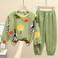thumbnail image 2 of New winter Baby Boy Girl Thicken Pajamas Set Kids Home 2Pcs Suit Flannel Fleece Toddler Child Cartoon Sleepwear1, 2 of 3