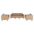 thumbnail image 2 of Flash Furniture 3 Piece Cognac LeatherSoft Sofa and 2 Chair Set, 8 AC Outlets/4 USB/4 USB-C Ports, Solid Wood Walnut Legs with Adjustable Glides, 2 of 13