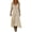 Khaki, variant on HOMBOM Dresses for Women Maxi Dress Summer Long Sleeve Flowy Vacation Cotton Linen Ladies A-Line Dress Khaki