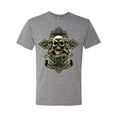 thumbnail image 2 of Wild Bobby, Brotherhood Biker Motorcycles Cross and Skull Pop Culture Mens Premium Tri Blend T-Shirt, Premium Heather, Small, 2 of 3