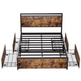thumbnail image 3 of FULL Bed Frame with 4 Storage Drawers and Headboard, Metal Platform Bed with Large Storage Space, No Box Spring Needed, Noise Free, 3 of 7