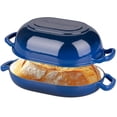 thumbnail image 1 of Horno de pan de masa madre de hierro fundido VORRINGARD 7QT con tapa azul, 1 of 9