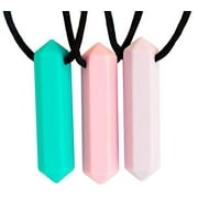 Bite Bite Tilcare Chew Chew Sensory Crayon Teether Necklace 3-Pack Set - Best Tools for Autism and Teething Kids - Durable and Strong Silicone Chewy Toys - Chewing Pendant for Boys & Girls - Chewlery Necklaces