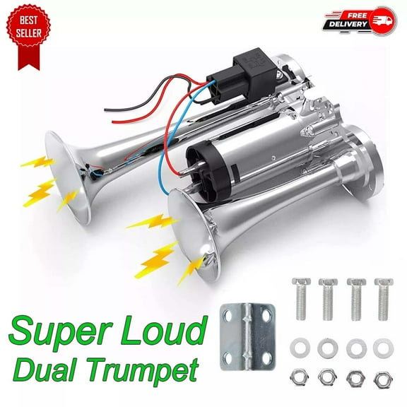 Air Train Horn Kit for Truck Car 600DB 12V Electric Trains Horns Super Loud