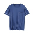 thumbnail image 2 of L-4X Mens Big & Tall Pajamas T-Shirts Plus Size Short Sleeve Crewneck Sleepwear Tees Tops with Pocket Pullover Solid Soft Loungewear Shirts, 2 of 8