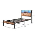 thumbnail image 6 of Twin Size Bed Frame with Storage Headboard, Metal Platform Bed with Charging Station, Bookcase Storage, No Box Spring Needed, Easy Assembly, 6 of 10