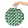 thumbnail image 2 of Garden Art Round Floor Cushion with Handle, Continuous Exotic Leafy Plant Modern Meadow in Natural Tones, Decorative Pillow for Living Room & Dorms, 18" Round, Pale Khaki Forest Green, by Ambesonne, 2 of 4