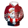 thumbnail image 1 of LUOGENLI Men Hoodies Blanket Autumn and Winter Printed Sweatshirt Long Sleeve Pocket Long Sleeve Hoodie Sweatshirt Hoodies for Men Pullover Cotton Red Size M, 1 of 3