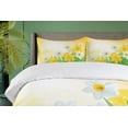 thumbnail image 4 of Ambesonne Floral Duvet Cover Sets, Flower Garden in Summer, 2-Queen, Green Yellow White, 4 of 7