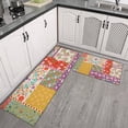thumbnail image 2 of Pioneer Flower Floral Print Pattern Kitchen Rugs Sets Of 2,Anti Fatigue Kitchen Mat Rugs Non Slip Washable,Decorative Kitchen Floor Mats for Kitchen,Sink,Laundry,17"x30"+17"x47", 2 of 7