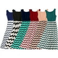 thumbnail image 3 of Family Matching Dress Mommy and Me Boho Wave Stripe Patchwork Maxi Dress Casual Sleeveless Beach Dress, 3 of 4