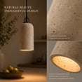 thumbnail image 4 of 1-Light 5'' Modern Famhouse Natural Travetine Single Pendant Light Coastal Cylinder Hanging Light For Bedroom and Dining Room, 4 of 11
