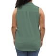 thumbnail image 2 of NISVIYA Plus Size Tank Tops for Women Casual Hollow Out Pleated Causal Flowy T Shirts Green 2X, 2 of 4