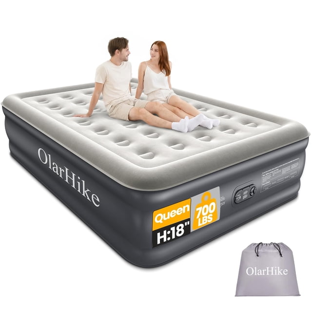 Colchón inflable OlarHike Queen con bomba integrada de 700 libras de capacidad