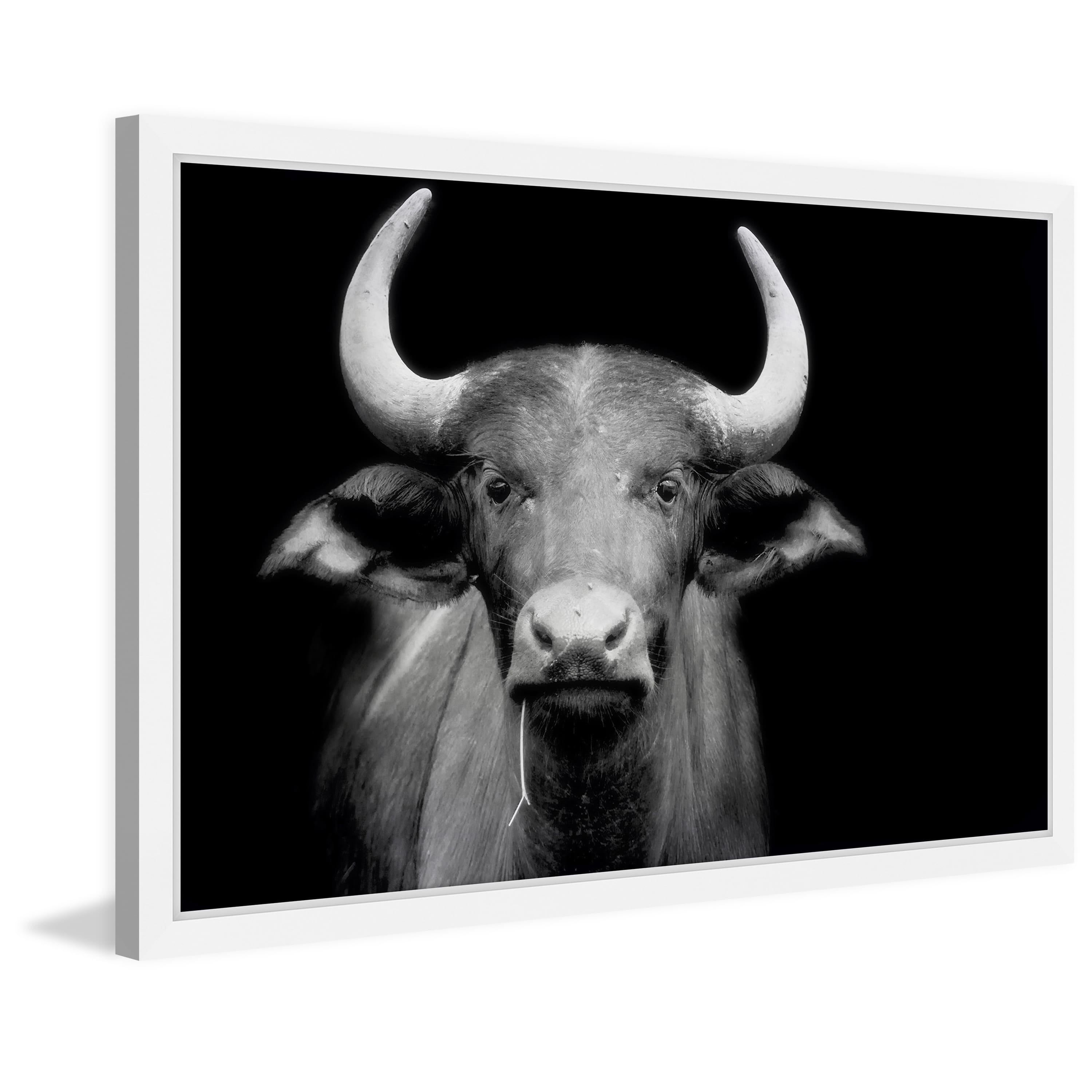 Marmont Hill "Cow Stare" Framed Painting Print