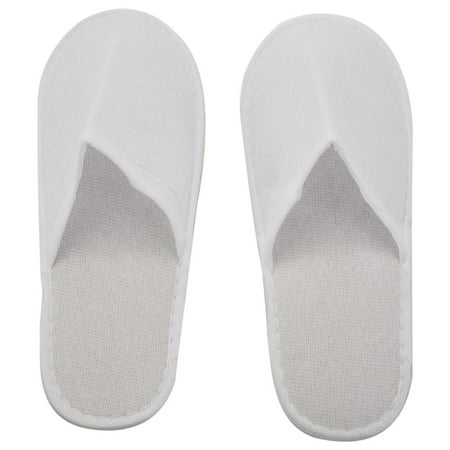 

Disposable Slippers 12 Pairs Closed Disposable Slippers Fit Size for Men and Women for Hotel Used (White)