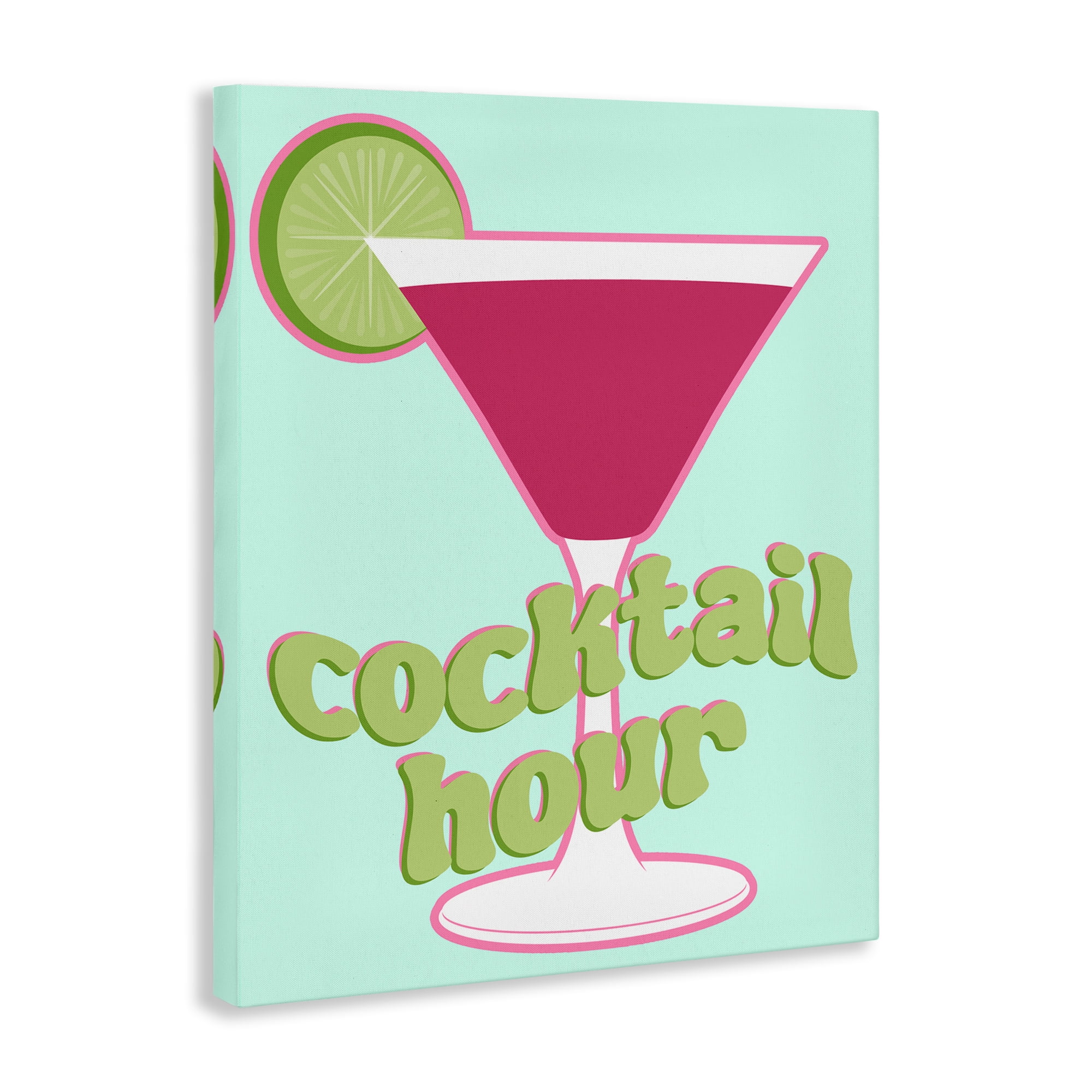 Stupell Industries Retro Cocktail Hour Food & Beverage Painting Wrapped Canvas Art Print Wall Art, 36 x 48