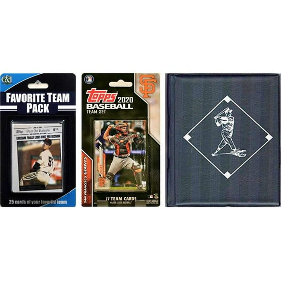 C&I Collectables 2020SFGTSC MLB San Francisco Giants Licensed 2020 Topps Team Set & Favorite Player Trading Cards Plus Storage Album