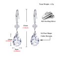 thumbnail image 5 of 925 Sterling Silver Lucky Four Leaf Clover 5A Pear Shape Cubic Zirconia Women Dangle Earrings, 5 of 5