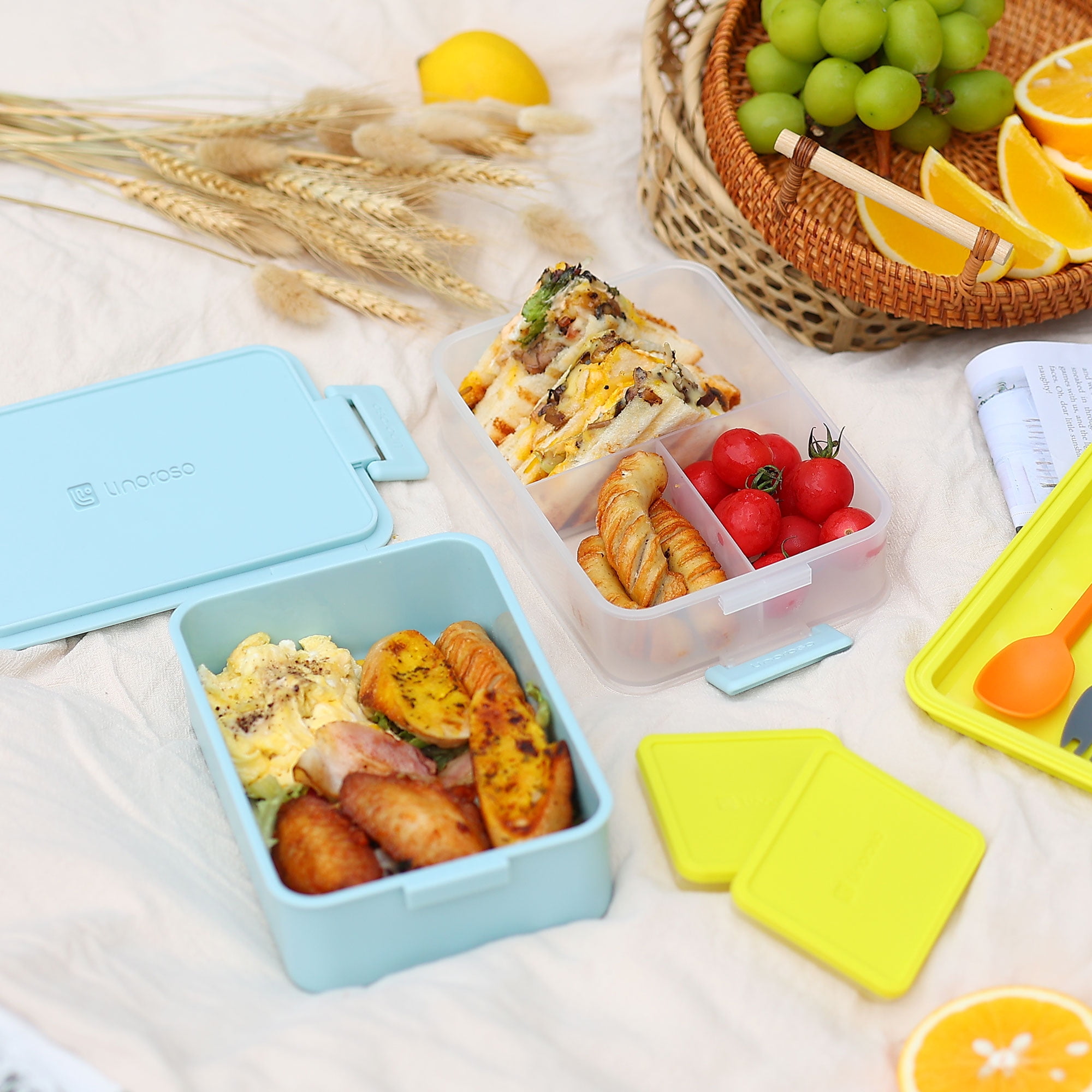 Linoroso All-in-One Stackable Bento Lunch Box Linoroso Color: Chalk White