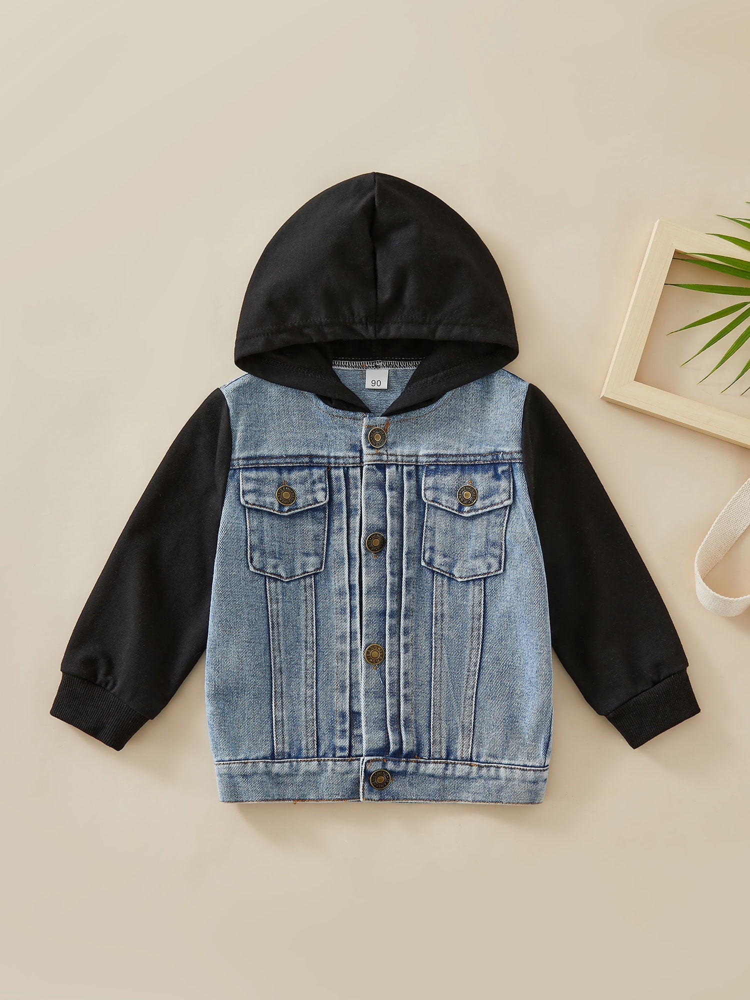 Sunisery Toddlers Kids Boys Denim Jacket Long Sleeve Hooded Coat Spring Fall Clothes Outfits, 18 Months-6 Years