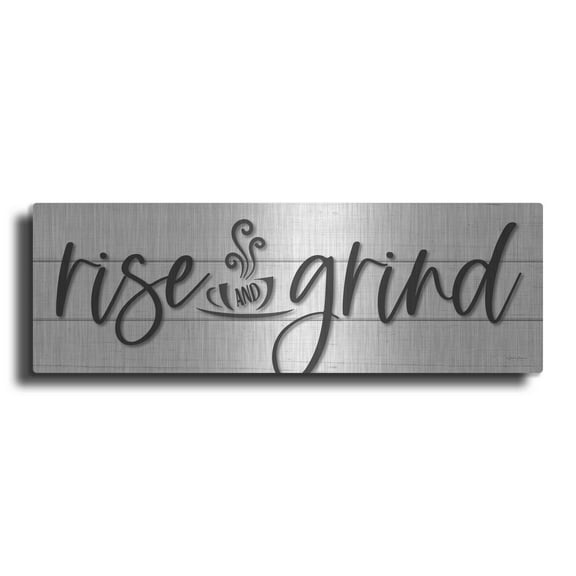 Luxe Metal Art 'Rise and Grind     ' by Susie Boyer, Metal Wall Art, 36"x12"