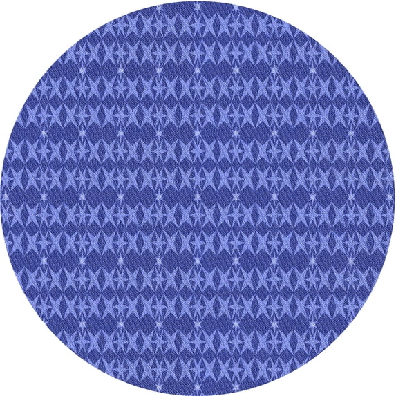 Ahgly Company Machine Washable Indoor Round Transitional Sky Blue Area Rugs, 7' Round