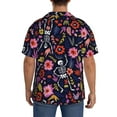 thumbnail image 5 of KLL Dancing Skeletons Floral Garden Print Men's Shirt Short Sleeve Button Down Summer Cuba Beach Shirts- 4X-Large, 5 of 7