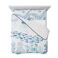 thumbnail image 7 of Quilts Twin Size Bedding Set, Blue Coastal Jellyfish Lightweight Quilted Comforter, Fish Coral Ocean Life Underwater Soft Reversible Bedspread Coverlet with Pillow Covers for All Season, 68" x 86", 7 of 7