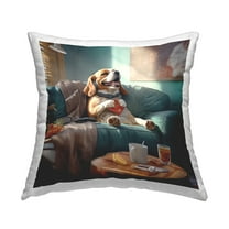 Stupell Industries Happy Relaxing Dog Decorative Printed Throw Pillow Design by Jim Baldwin