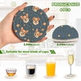 thumbnail image 3 of Haosy Set of 6 Drink Woven Coaster with Holder Heat Resistant Non-Slip Bar Coasters 4 Inches Corgi Dog and Planet, 3 of 7