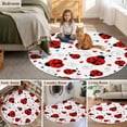 thumbnail image 5 of Cartoon Animals Round Area Rug 3.3 FT, Non Slip Small Entryway Kitchen Mat, Funny Modern Simple Red Love Stripes Washable Soft Circular Rug Non-Shedding Door Mat for Bathroom Playroom Kids Room, 5 of 9