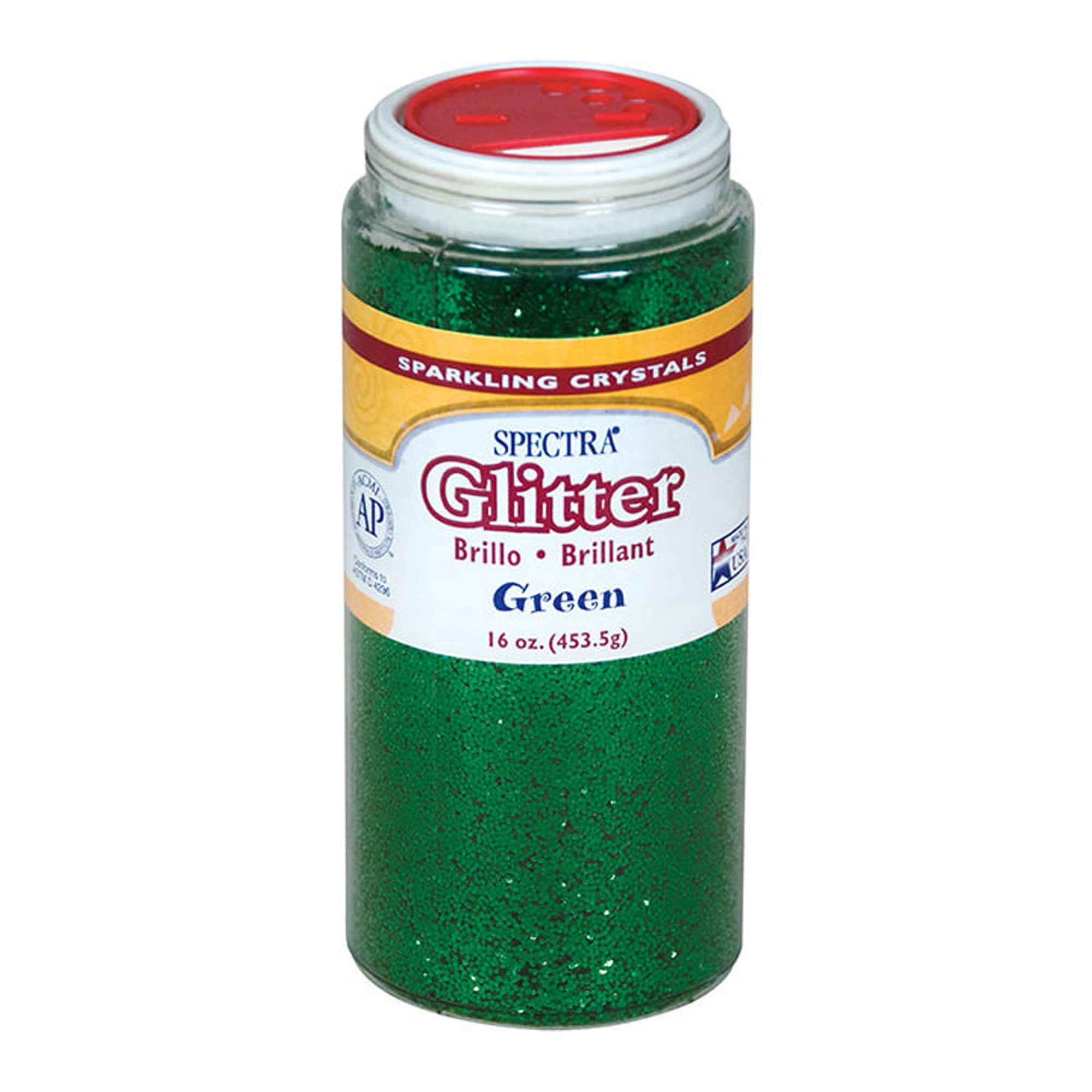 Pacon® Spectra® Glitter Sparkling Crystals, 1 lb. Jar, Green, 2/pkg