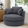 thumbnail image 2 of ARCTICSCORPION Modern Swivel Accent Chair, 360°Swivel Barrel Chair, Club Upholstered Round Sofa, Linen Fabric Leisure Chair for Hotel Living Room Home Furniture Reading, Gray, 2 of 7