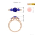 thumbnail image 4 of ANGARA Natural Three Stone Round 1.45 ct Tanzanite Ring with Diamond Accents in 14K Rose Gold for Women (Size-7mm) | December Birthstone, Anniversary, Jewelry Gift for Women | Natural Tanzanite Ring, 4 of 8